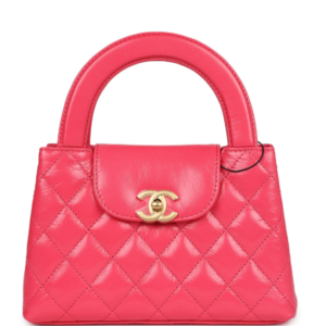 Chanel Small Kelly Shopper Dark Pink Shiny Aged Calfskin Brushed Gold Hardware